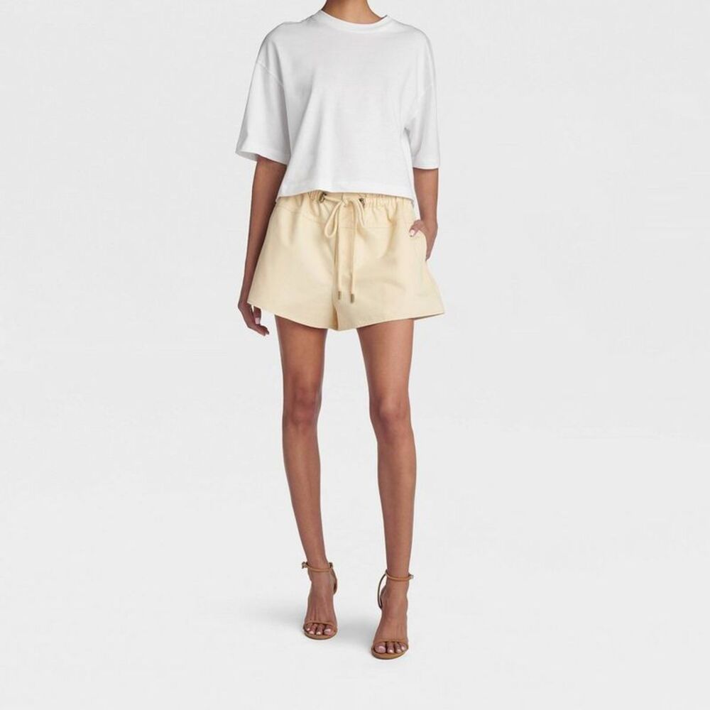 KBB by KAHLANA Women's 'The Flared Drawcord Shorts' - Tan XL